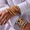 Women's Titanium Steel Snake Head Tail Geometric Fashion Electroplated Zircon Jewelry Stretch Bracelet