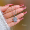 Women's Titanium Steel Square Heavy Industry Style Geometric Micro Diamond Necklace