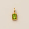Women's Titanium Steel Square Pendant Necklace With Mixed Gem Inlay And Geometric Design