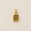 Women's Titanium Steel Square Pendant Necklace With Mixed Gem Inlay And Geometric Design