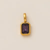 Women's Titanium Steel Square Pendant Necklace With Mixed Gem Inlay And Geometric Design