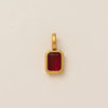 Women's Titanium Steel Square Pendant Necklace With Mixed Gem Inlay And Geometric Design