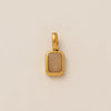 Women's Titanium Steel Square Pendant Necklace With Mixed Gem Inlay And Geometric Design