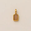 Women's Titanium Steel Square Pendant Necklace With Mixed Gem Inlay And Geometric Design