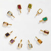 Women's Titanium Steel Square Pendant Necklace With Mixed Gem Inlay And Geometric Design