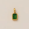 Women's Titanium Steel Square Pendant Necklace With Mixed Gem Inlay And Geometric Design