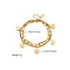 Women's Titanium Steel Stacked Round Smiley Face Pendant Bracelet With Electroplating