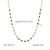 Women's Titanium Steel Stainless Steel Double Chain Necklace With Colored Gravel Vacuum Plated