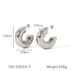 Women's Titanium Steel Stainless Steel Geometric Ins Style Earrings With Pvd Vacuum Plating