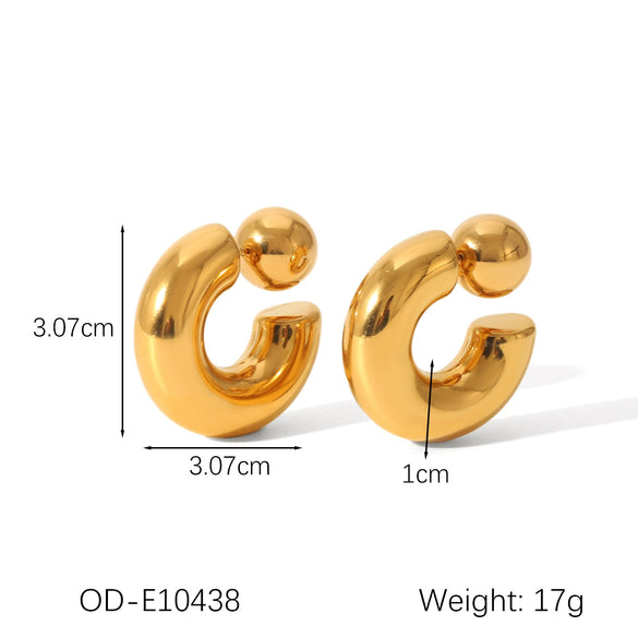 Women's Titanium Steel Stainless Steel Geometric Ins Style Earrings With Pvd Vacuum Plating
