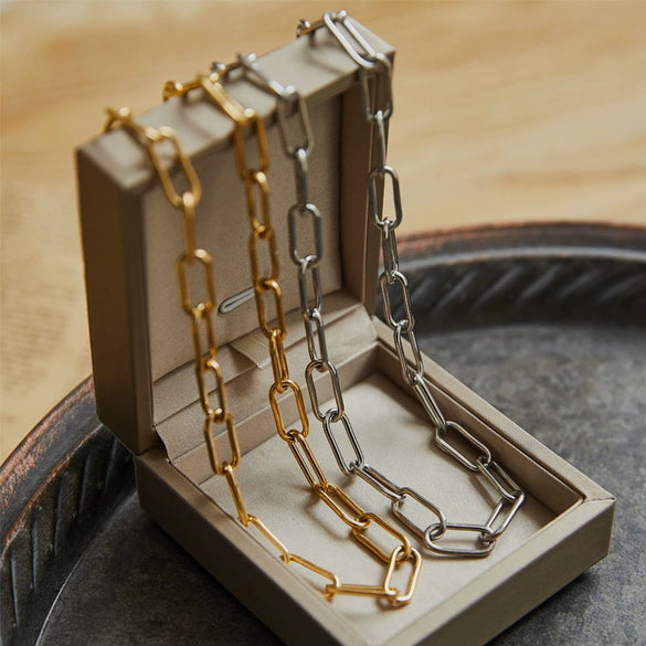 Women's Titanium Steel Thick Chain Necklace Electroplated For Autumn And Winter