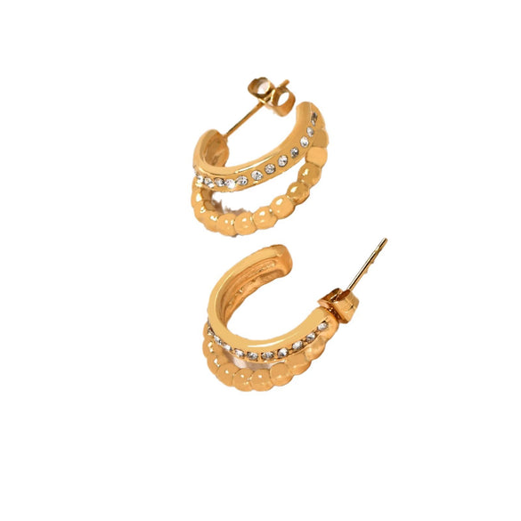 Women's Titanium Steel U Shape Natural Geometric Style Earrings With Electroplating Treatment