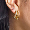 Women's Titanium Steel U Shape Natural Geometric Style Earrings With Electroplating Treatment