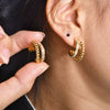 Women's Titanium Steel U Shape Natural Geometric Style Earrings With Electroplating Treatment