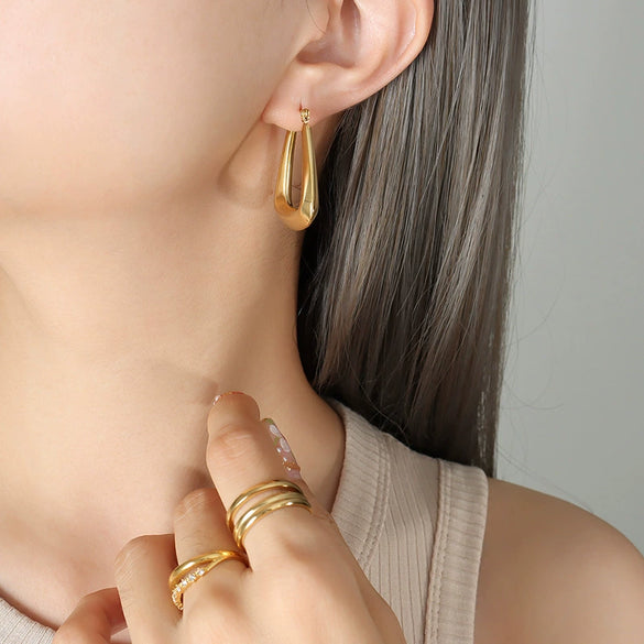 Women's 316L Stainless Steel Ushaped Electroplated Fashion Earrings