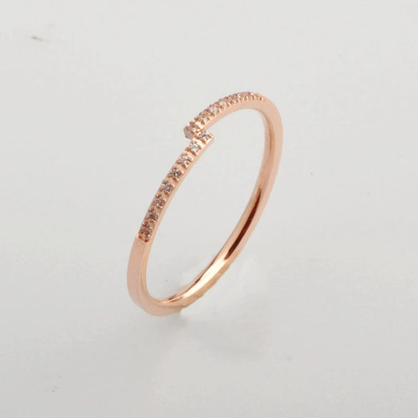 Women's Titanium Steel Ushaped Electroplated Opening Adjustable Ring Trendy Cold Style