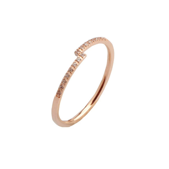 Women's Titanium Steel Ushaped Electroplated Opening Adjustable Ring Trendy Cold Style