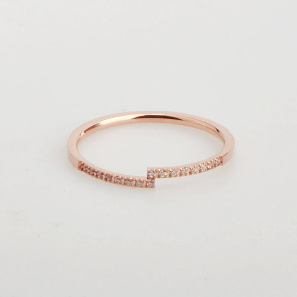Women's Titanium Steel Ushaped Electroplated Opening Adjustable Ring Trendy Cold Style