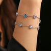 Women's Titanium Steel Zircon Bracelet With Love Square And Heart Geometric Patterns Pvd Plated 18K True Gold