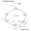 Women's Titanium Steel Zircon Bracelet With Love Square And Heart Geometric Patterns Pvd Plated 18K True Gold