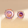 Women's Titanium Steel Zircon Earrings With Bird's Nest Cut And Geometric Sweet Style