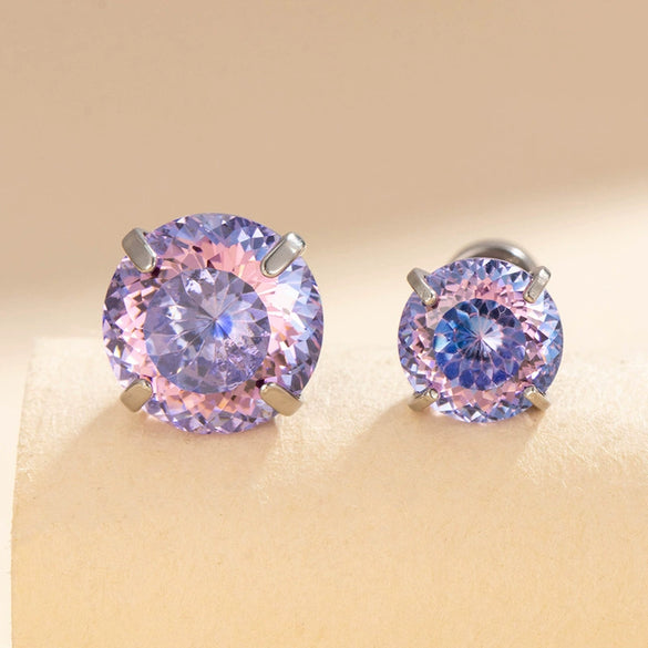 Women's Titanium Steel Zircon Earrings With Bird's Nest Cut And Geometric Sweet Style