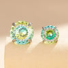 Women's Titanium Steel Zircon Earrings With Bird's Nest Cut And Geometric Sweet Style