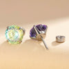 Women's Titanium Steel Zircon Earrings With Bird's Nest Cut And Geometric Sweet Style