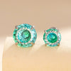 Women's Titanium Steel Zircon Earrings With Bird's Nest Cut And Geometric Sweet Style
