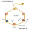 Women's 316L Stainless Steel Zircon Love Square Heart Geometric Pvd Plated Bracelet