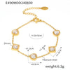 Women's 316L Stainless Steel Zircon Love Square Heart Geometric Pvd Plated Bracelet