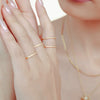 Women's 316L Stainless Steel Zircon Microinlaid Geometric Finger Ring Pvd Plated 18K Gold