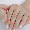 Women's 316L Stainless Steel Zircon Microinlaid Geometric Finger Ring Pvd Plated 18K Gold