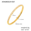Women's 316L Stainless Steel Zircon Microinlaid Geometric Finger Ring Pvd Plated 18K Gold