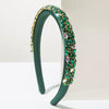 Women's Trendy Baroque Retro Headband With Colorful Rhinestones And Full Diamond Light Luxury Style Geometric Design
