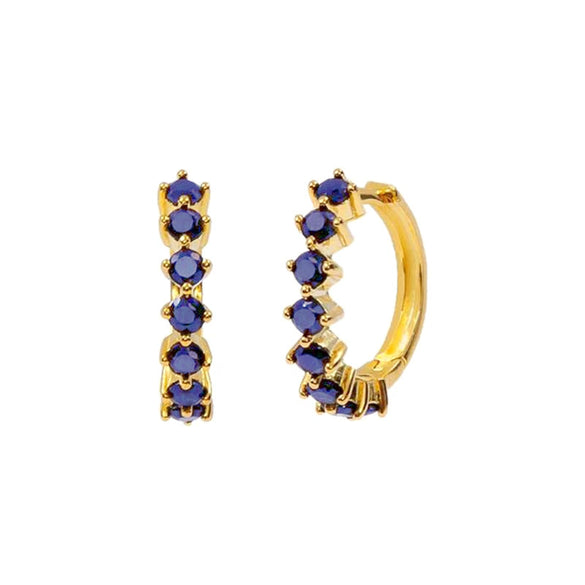 Women's Trendy Earrings Silver Needle Copper Geometric Ushaped Microinlaid Colorful Zircon Electroplated