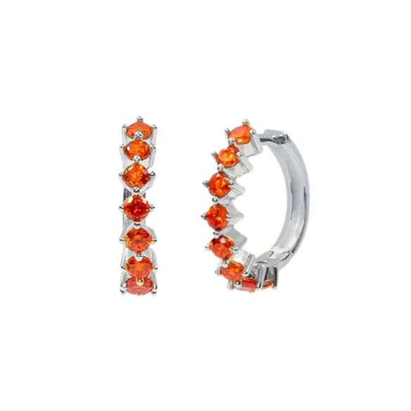 Women's Trendy Earrings Silver Needle Copper Geometric Ushaped Microinlaid Colorful Zircon Electroplated