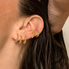 Women's Trendy Earrings Silver Needle Copper Geometric Ushaped Microinlaid Colorful Zircon Electroplated