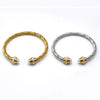 Women's Trendy Titanium Steel And Stainless Steel Cshaped Elastic Twist Wire Rope Bracelet Set With Diamonds