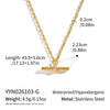 Women's Tshaped Stainless Steel Pendant Necklace With Vacuum Gold Plating And Flash Ochain Collarbone Chain