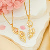 Women's Tulip Zircon Flower Necklace Titanium Steel Copper Real Gold Plated Cross Chain Sweet Style