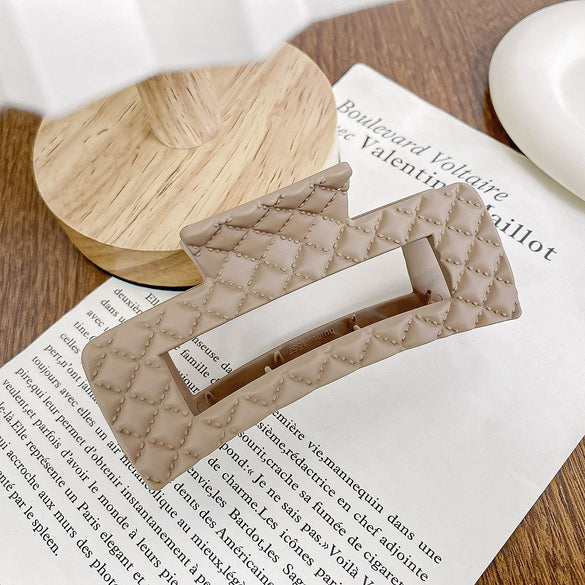 Women's Tweed Style Quilted Geometric Handmade Hair Clip