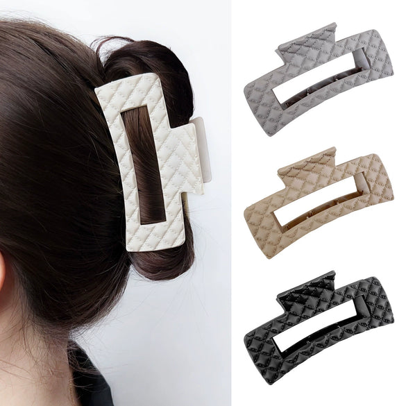 Women's Tweed Style Quilted Geometric Handmade Hair Clip