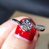 Women's Twisted Arms Eight Hearts And Eight Arrows Zirconia Ring Copper Geometric Style