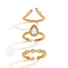 Women's Twisted Geometric Zircon Ring In Stainless Steel With Pvd Gold Plating Hypoallergenic Jewelry
