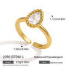 Women's Twisted Geometric Zircon Ring In Stainless Steel With Pvd Gold Plating Hypoallergenic Jewelry