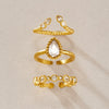 Women's Twisted Geometric Zircon Ring In Stainless Steel With Pvd Gold Plating Hypoallergenic Jewelry