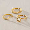 Women's Twisted Geometric Zircon Ring In Stainless Steel With Pvd Gold Plating Hypoallergenic Jewelry
