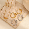 Women's Twisted Stainless Steel Geometric Minimalist Electroplated Earrings And Necklace Jewelry