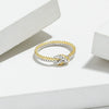 Women's Twostrand Rope Knot Buckle Ring In 925 Sterling Silver With Geometric Style And Electroplating Treatment